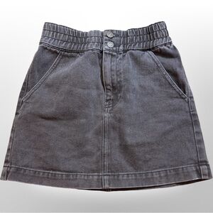 🖤 Forever 21 Black/ Charcoal Denim Mini Skirt | Elastic Waist | Size Small